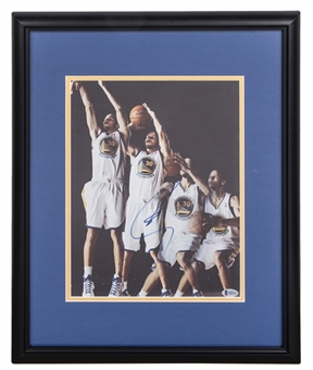 Steph Curry Signed and Framed to 18x22" Shooting Photo (Beckett)